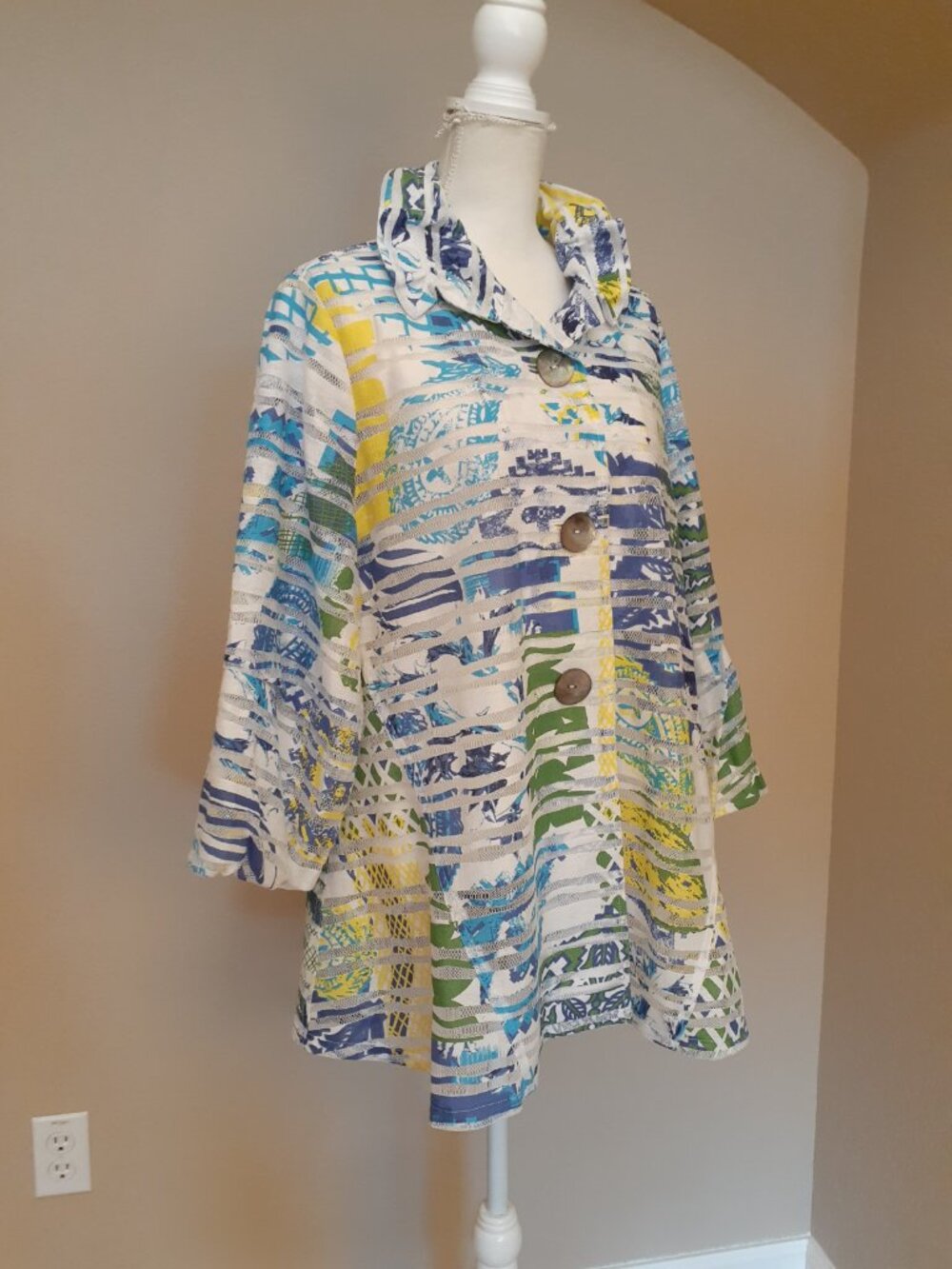 Multiples Net Stripes Jacket